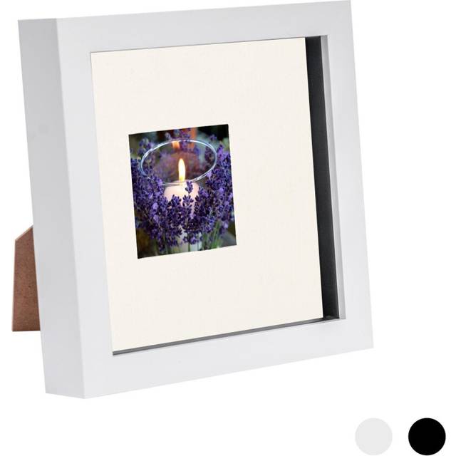 6" x 6" White 3D Box Photo Frame with 2" x 2" Mount - Ivory Mount