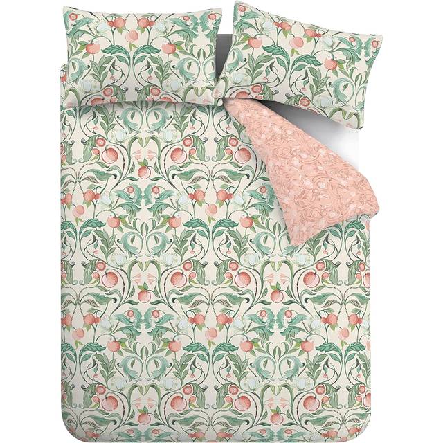 Clarence Floral Reversible Duvet Cover Set with Pillowcases - Pink (Single - 1 Standard Pillowcase)