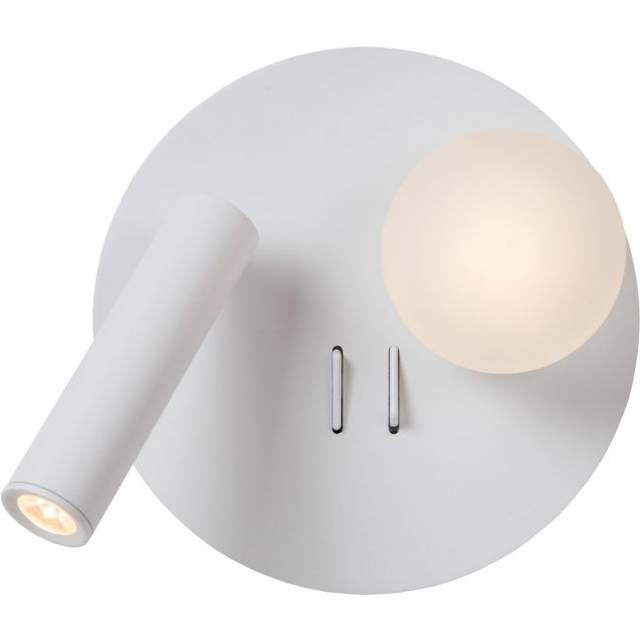 Lucide MATIZ - Bedside lamp - LED - 1x3,7W 3000K - With USB charging point - White