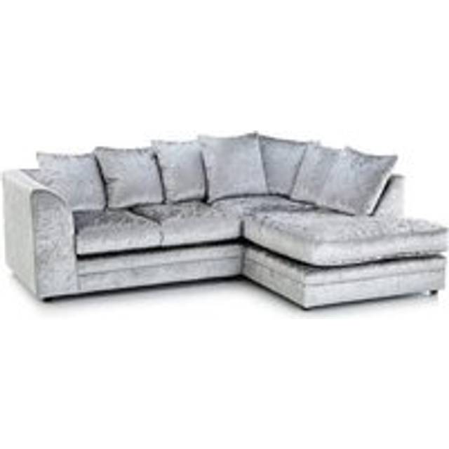 (Silver, Right Hand Facing) Dylan Crushed Velvet Fabric Sofas