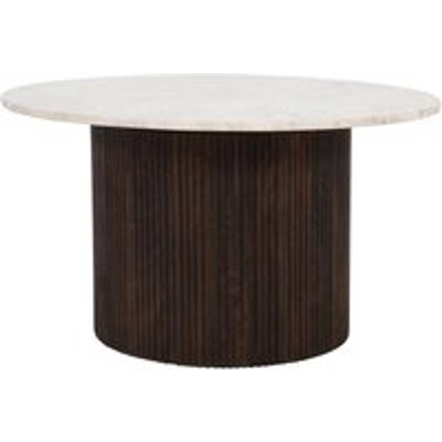 Tilden Mango Wood Coffee Table With Marble Top - White - One Size