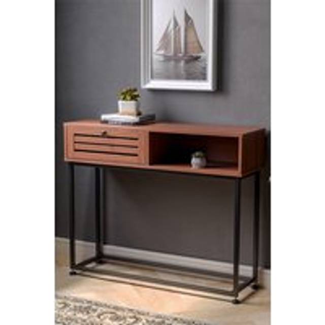 Metallic Console Table for Entryway - Brown - One Size