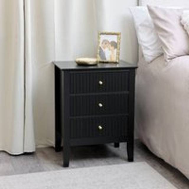 3 Drawer Bedside Table - Hales Black Range Material: Furniture/Furniture Ranges/Hales Range/Hales Black Range