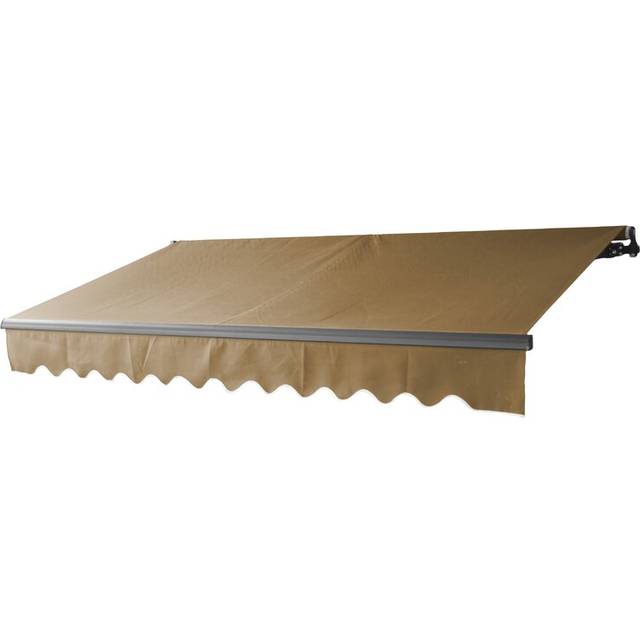 Aleko ABM12X10SAND31-UNB 12 x 10 ft. Motorized Black Frame Retractable Home Patio Canopy Awning, Sand