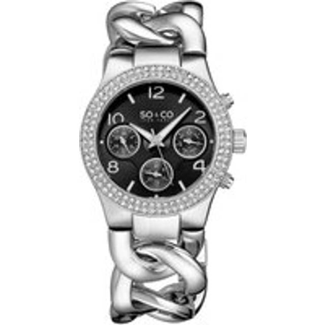 Womens Chelsea 5013A 38mm Crystal Studded Chain Watch with Brushed Finish Dial - Grey - One Size