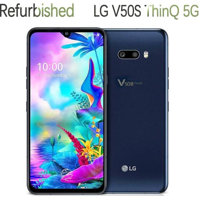Refurbished Original LG V50S ThinQ 5G 6.4  V510N 8GB RAM 256GB ROM Mobile Phone V510N Simple Set black