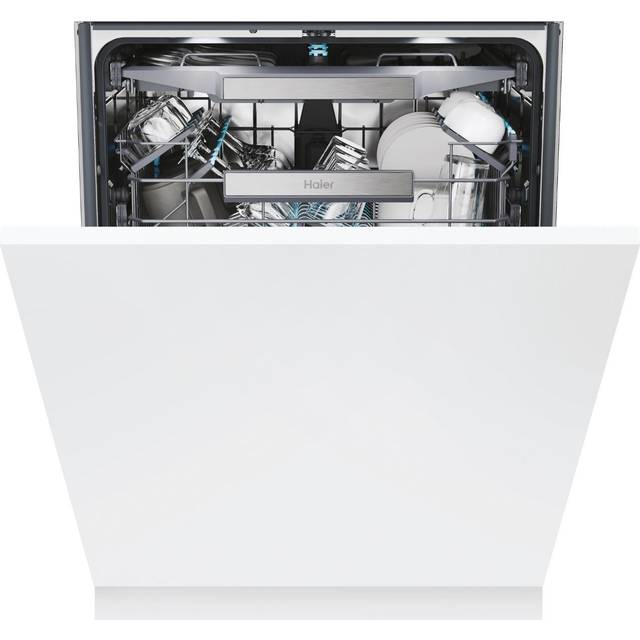 Haier XS 4A4M4PB-80 Wifi Connected Integrated Full Size Dishwasher - Black Control Panel with Sliding Door Fixing Kit - A Rated
