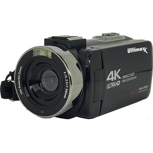 Ultimaxx 4K-kamerakamera 42 MP videoinspelare kamera stöder vlogging YouTube TikTok digital videokamera med 3 tum LCD-skärm, 18 x digital zoom för vuxna barn tonåringar nybörjare