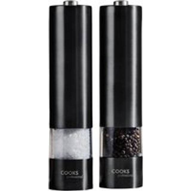 Cooks Professional Electric Salt/Pepper Mill Set - Black, Black