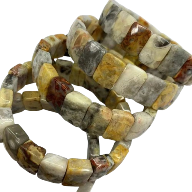 Brazil Crazy Lace Agate Stone Beads Bracelet Natural Gemstone Jewelry Bangle for Women for Men for Gift ! - Multicoloured