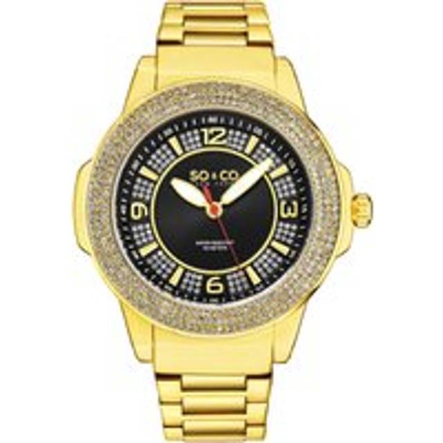 Madison 5565 48mm Quartz Watch with Crystal Studded Bezel and Silver Dial - Metallics - One Size