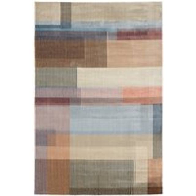Multi-Coloured Block Pattern Area Rug - 190cm x 280cm