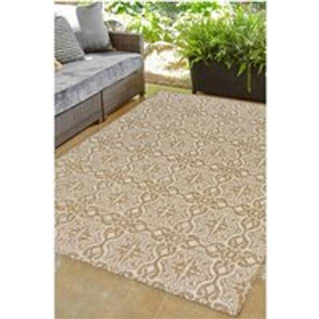 County Collection Victorian Indoor/Outdoor Rugs - 11647A - Light Brown - 120cm x 170cm
