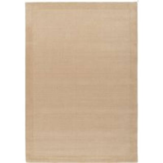 Natural Wool Plush Pile Fawn Living Area Rug - 120cm x 170cm
