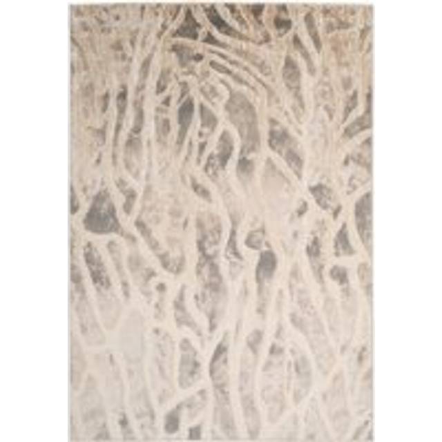 Greige Metallic Marble Coral Reef Textured Lustre Sheen Rug - Silver - 160cm x 230cm
