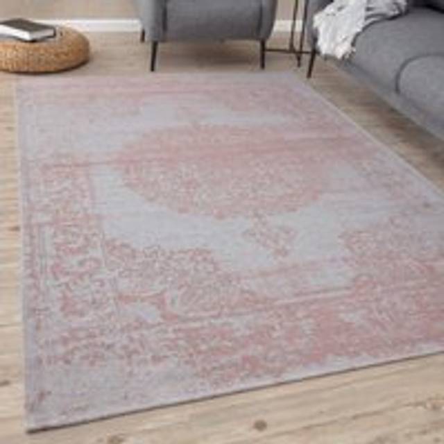 Washable Rugs for Living Room Kitchen Bedroom Medallion Design Pink Machine Washable Area Rugs and Runners 6941 - 200cm x 290cm