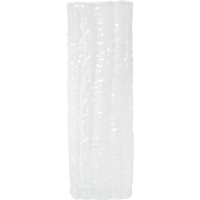 Large Square Milky Mottled Glass Vase, White