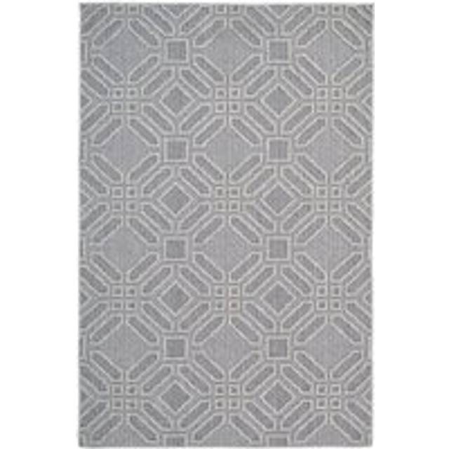 Blue Geometric Tile Textured Bobble Bedroom Living Area Rug - Mid Blue - 120cm x 170cm