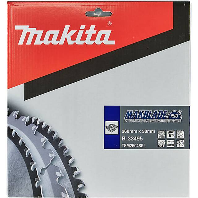 Makita MAKBLADE PLUS Circular Table Saw Blades for Wood Cutting 260mm 48T 30mm