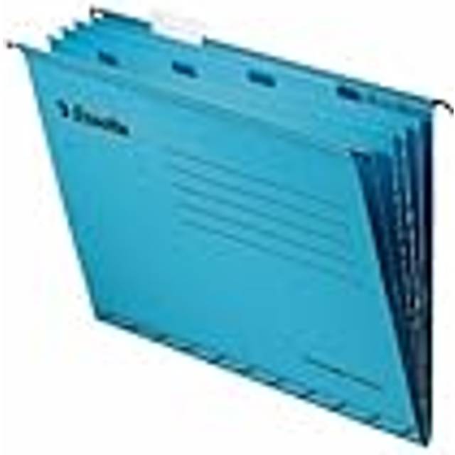 Classic Reinforced Suspension File with Dividers, Foolscap, Pack of 10, Tabs Included, Blue, 93135