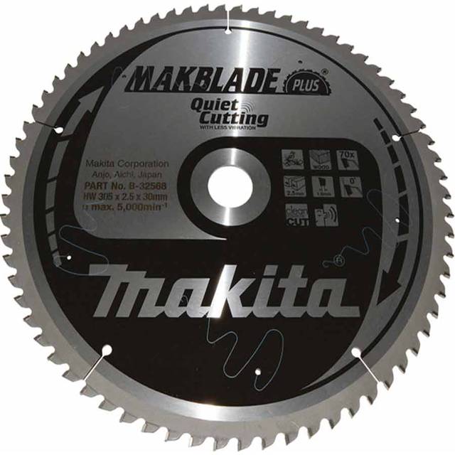 Makita MAKBLADE PLUS Circular Mitre Saw Blade for Wood 305mm 70T 30mm