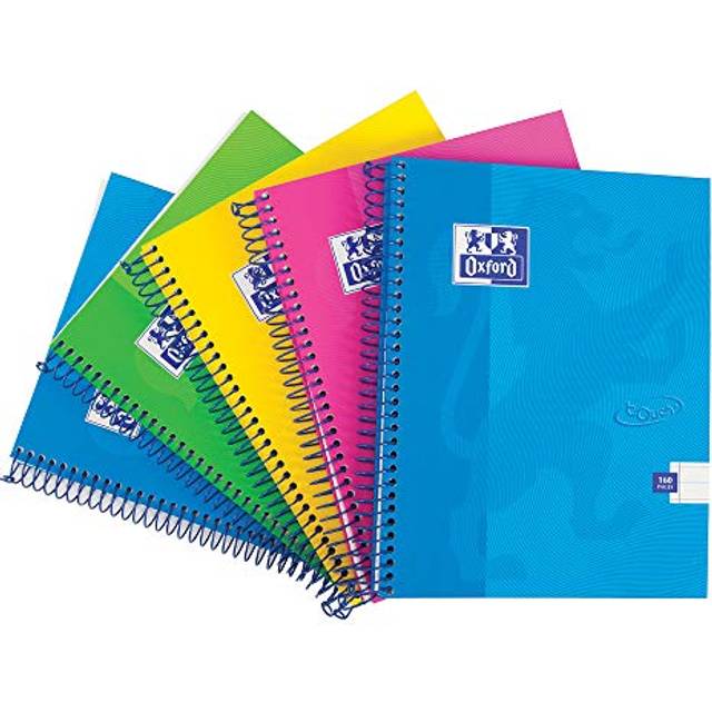Oxford Touch Wirebound Hardback Notebook A5 Assorted (5 Pack)