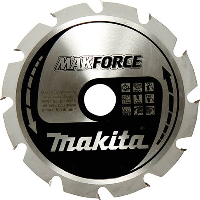 Makita MAKFORCE Circular Saw Blade for Wood Cutting 180mm 24T 30mm