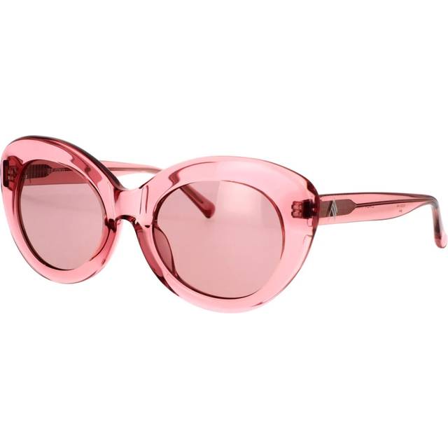 The Attico, Sunglasses, female, Pink, 53 MM, Pink Cat-Eye Sunglasses with Silver Logo