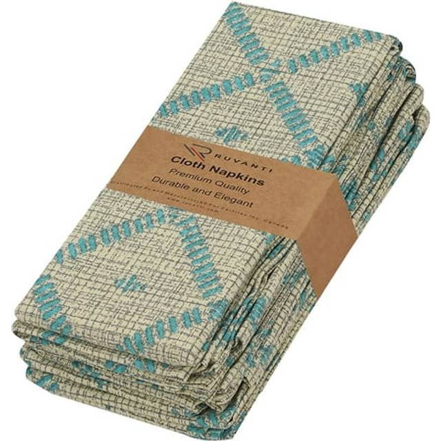 RUVANTI Cloth Napkins Set of 6 Cotton 100%  18x18 Inches Napkins Cloth Washable  Soft  Absorbent. Cotton Napkins for Parties  Christmas  Thanksgiving