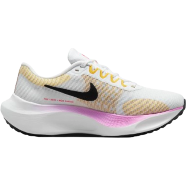 Nike Wmns Zoom Fly 5, Sneaker Kvinna, White/Rush Fuchsia-Vivid Sulfur, 44.5 EU, White Rush Fuchsia Vivid Sulfur, 44.5 EU