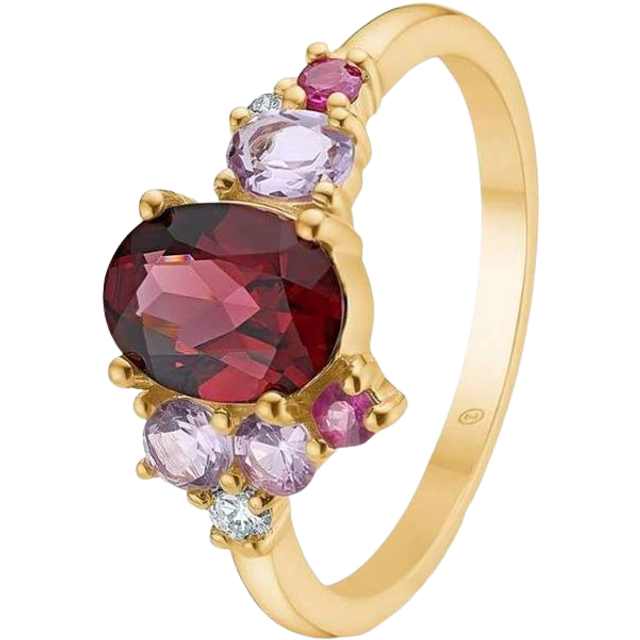 Mads Z Four Seasons-Autumn 14 kt. guld ring med granat, rubin og brillant