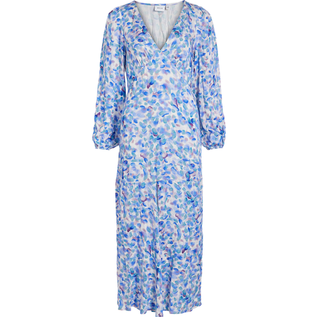 VILA Vimalin Cobra New L/S Ankle Dress/Ka |Blå |38
