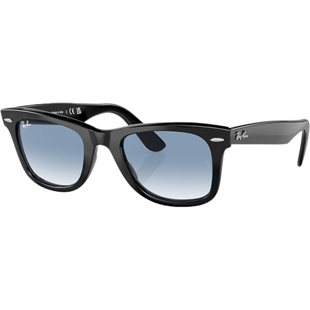 Ray-Ban RB2140F Wayfarer Asian Fit 901/3F 52 Svarta Solglasögon Män