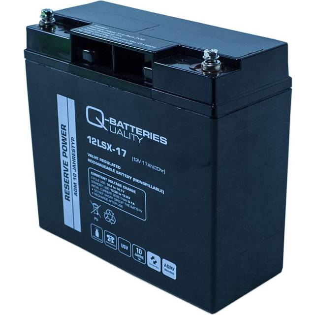 Q-Batteries 12LSX-17 12V 17Ah 10-års AGM batteri