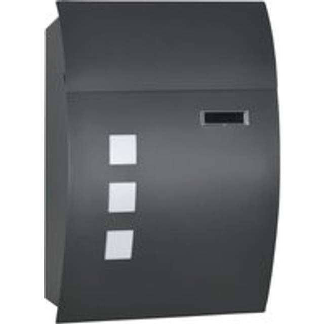 Wall Mounted Letter Box Mailbox with 2 Keys Nameplate Anthracite Grey - One Size
