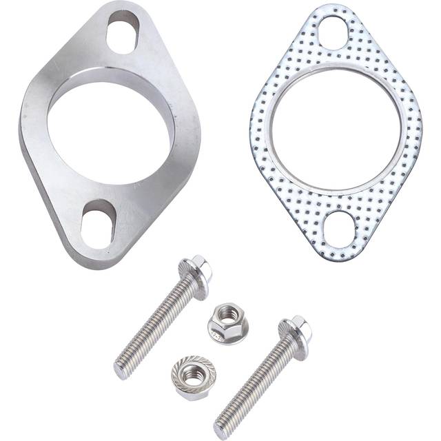 Rwraps 2 Inch 2 Bolt Exhaust Flange and Gasket Stainless Steel Exhaust Flange with Flange Bolts and Nuts
