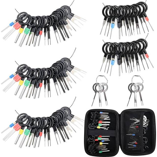 82PCS Terminal Extractor Removal Tool Kit Depinning Key Tool Set for Car Household Devices, Tool with Bag