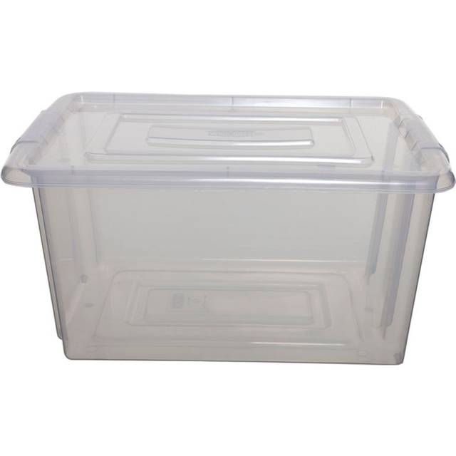 Whitefurze Stack&Store Storage Box 52 L Large Without Lid Transparent 59 x 40 x 29 cm