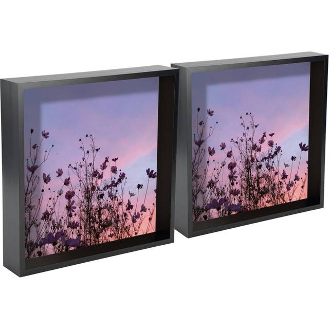 Nicola Spring - 3D Deep Box Photo Frames - Black (31.5cm H x 31.5cm W x 6cm D)