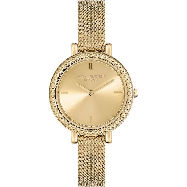 Olivia Burton Vintage Bead Light Gold Mesh Watch