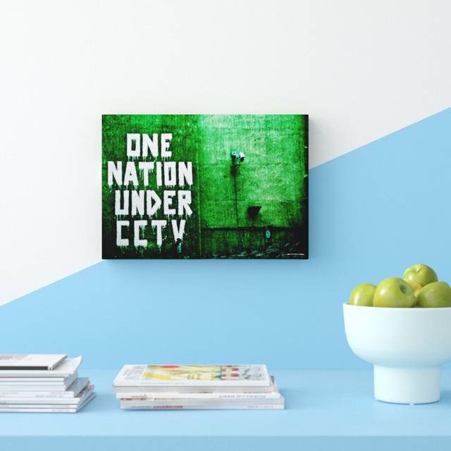 'One Nation under Cctv Green' - Wrapped Canvas Graphic Art Print (35.6 cm H x 50.8 cm W)