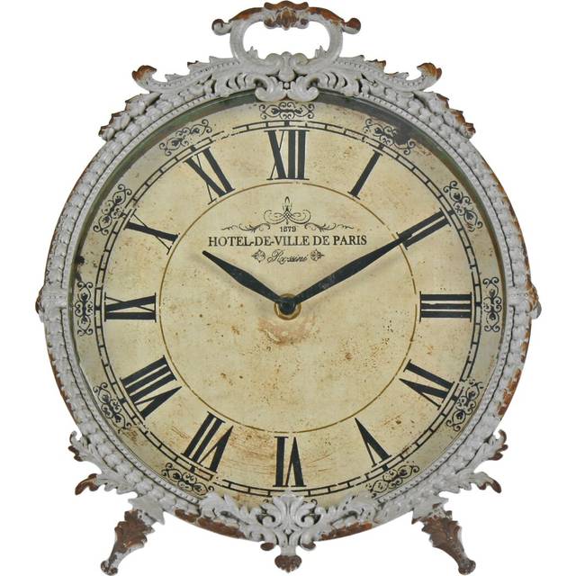 Hotel-de-Ville de Paris Tabletop Clock - Grey (25.5cm H X 25cm W X 18.5cm D)