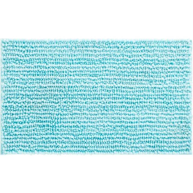 "Laura Ashley Butter Chenille Bath Rug  Absorbent Shaggy Bathroom Mat  Non Slip Plush Carpet Rugs for Tub and Sink - (27"""" x 45"""") Seaspray Blue"