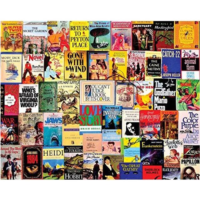 "White Mountain Puzzles ""Best Sellers"", Vintage Book Covers Collage, 1000 Piece Jigsaw Puzzle"