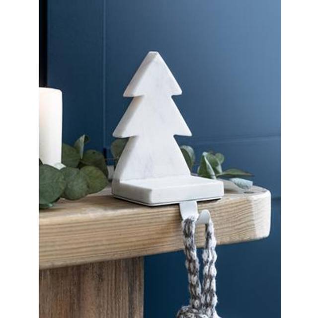 Marble Christmas Stocking Holder - White