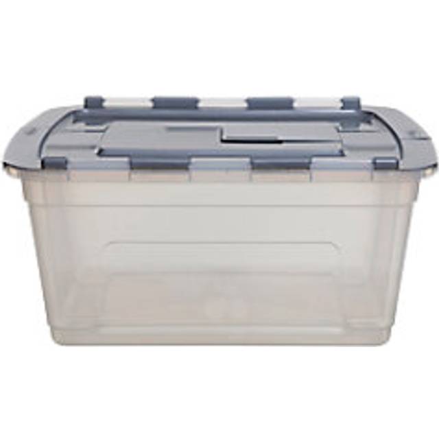 Whitefurze Storage Box with Lid 45 L Transparent 59 x 43 x 28 cm