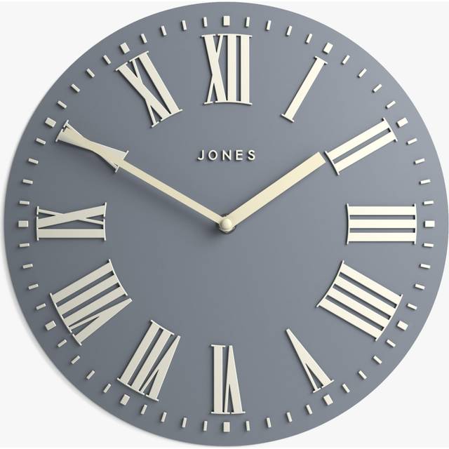 Jones Clocks Strand Roman Numeral Analogue Wall Clock, 30cm, French Navy
