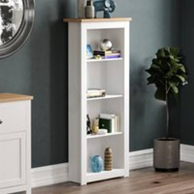 Vida Designs Arlington 4 Tier Bookcase Storage 1400 x 590 x 230 mm - White - One Size