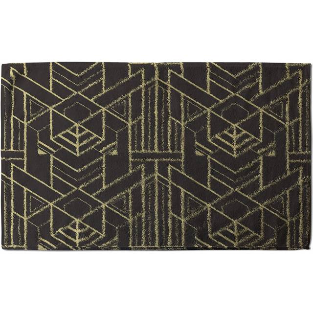 Golden Lined Shape Designer Tea Towel (60cm L X 40cm W)