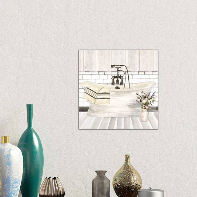 Farmhouse Bath I Tub by Tara Reed - Wrapped Canvas Painting Print (45.72 cm H x 45.72 cm W x 3.175 cm D)